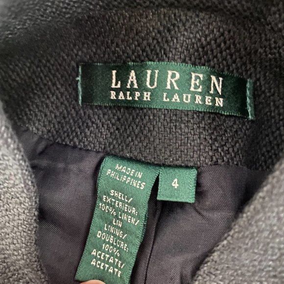 VTG LRL Lauren RALPH LAUREN Black Linen Blazer - Picture 6 of 7